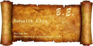 Behalik Elza névjegykártya